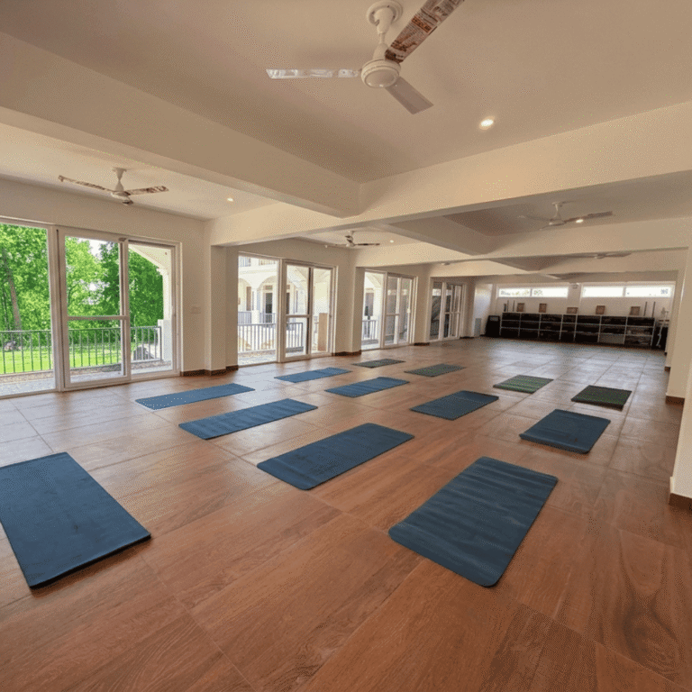 Rishikesh Yogis Yogshala Yoga Training School Hall, 100 Hour Yoga Teacher Training in rishikesh Cost